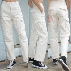 Brandy Melville Cream Off White Piper Worker Pants